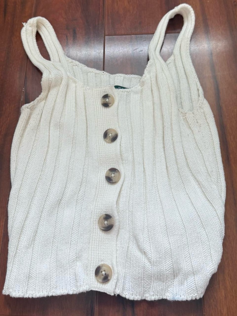 Button-Front Knit Tank Top